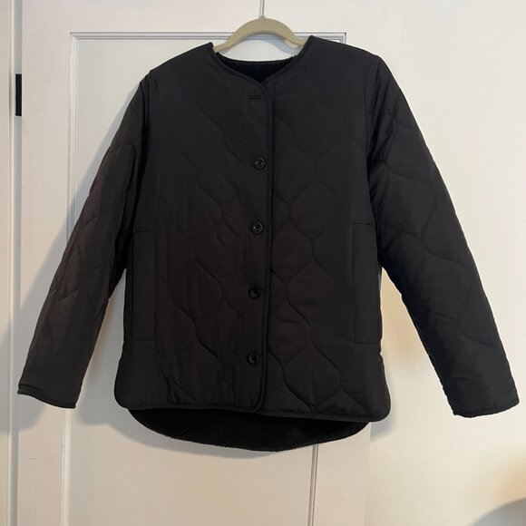 COS REVERSIBLE QUILTED TEDDY LINER JACKET - Picture 4 of 4